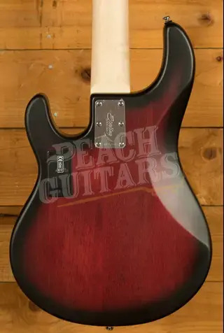 Sterling RAY5HH SUB Series StingRay 5 HH Bass - Ruby Red Burst Satin