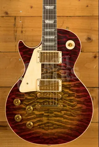 Gibson Custom Murphy Lab '59 Les Paul Standard 7A Quilt Lefty | Dark Bengal Burst - Ultra Light Aged