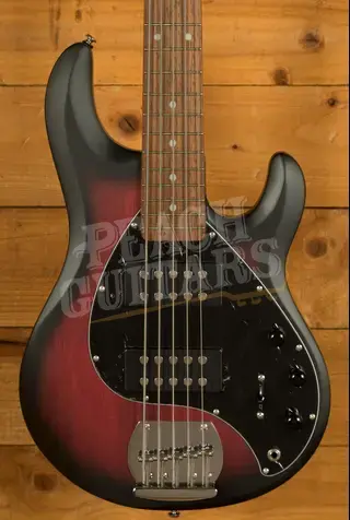 Sterling RAY5HH SUB Series StingRay 5 HH Bass - Ruby Red Burst Satin