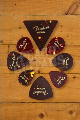 Fender All Shapes Celluloid Medley Pick - Tortoise Shell - Medium - 8-Pack