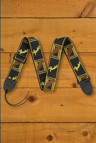 Fender Accessories | 2" Monogrammed Strap - Black/Yellow/Brown