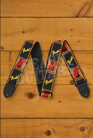 Fender Accessories | Monogrammed Strap - Black/Yellow/Red - 2"