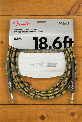 Fender Accessories | Professional Series Instrument Cable - Straight/Straight - 18.6' - Woodland Camo