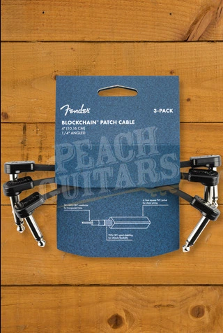 Fender 10cm Angled Blockchain Patch Cable 3-Pack