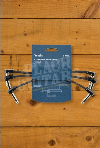 Fender 15cm Angled Blockchain Patch Cable 3-Pack