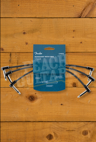 Fender Accessories | Blockchain Patch Cable - 8" - 1/4" - Angled - 3-Pack
