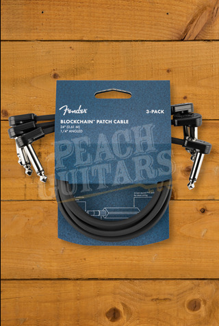 Fender Accessories | Blockchain Patch Cable - 24" - 1/4" - Angled - 3-Pack
