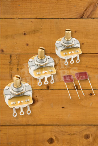 Fender Stratocaster Split Shaft Potentiometer & Capacitor Kit - 3-Pack