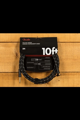 Fender Accessories | Deluxe Series Instrument Cable - Straight/Angle - 10' - Black Tweed
