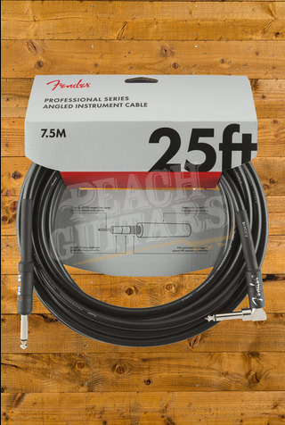 Fender Accessories | Professional Series Instrument Cables - Straight/Angle - 25' - Black
