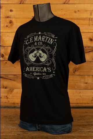 Martin Clothing T Shirt Dual Guitar Black