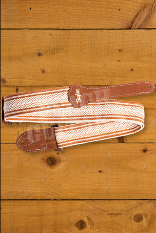 Taylor TaylorWare | 2" Academy Jacquard Leather Guitar Strap - White/Brown