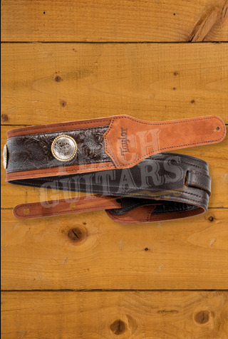 Taylor TaylorWare | Grand Pacific 3" Nickel Concho Leather Strap - Brown