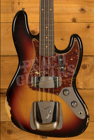 Fender Custom Shop '62 Jazz Bass Relic 3-Colour Sunburst