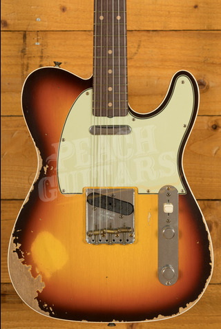 Fender Custom Shop 1960 Telecaster Custom Heavy Relic | Super Faded Aged Chocolate 3-Colour Sunburst