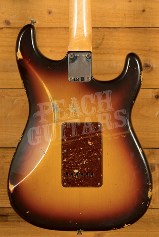 Fender Custom Shop '63 Strat 3 Tone Sunburst Relic Left Handed 2021 - Used