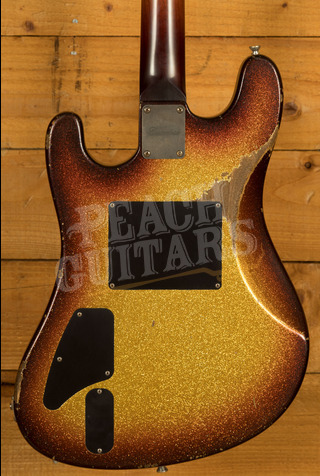 Castedosa Custom Guitar | Conchers Baritone w/Fuzz - 3 Tone Sunburst Sparkle