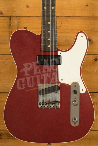 Fender Custom Shop Limited Edition P90 Mahogany Telecaster Journeyman Aged Firemist Red