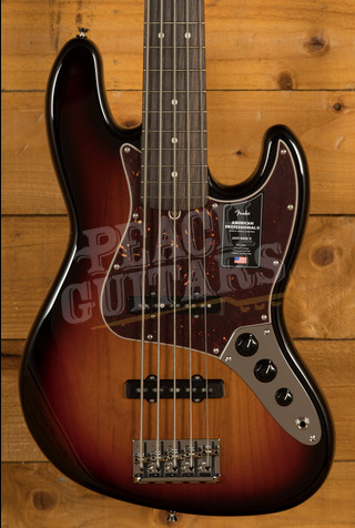 Fender American Professional II Jazz Bass V | 5-String - Rosewood - 3-Colour Sunburst