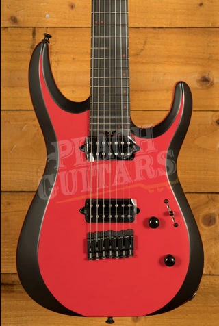 Jackson Pro Plus Series DK Modern MDK7 HT Ebony Satin Red w/ Black Bevels
