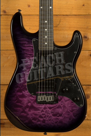 Schecter Traditional Pro - Ebony - Transparent Purple Burst