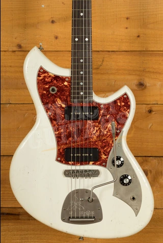 Novo Nucleus Serus J | Olympic White - Tortoise Shell Pickguard
