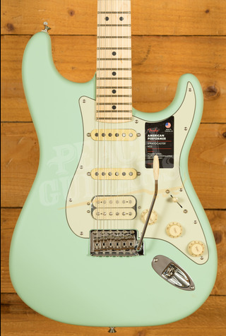 Fender American Performer Stratocaster HSS Maple Satin Surf Green