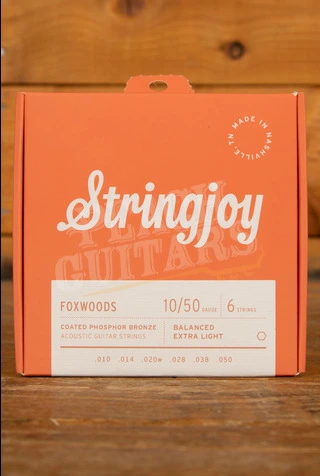 Stringjoy Foxwoods Coated Phosphor Bronze Acoustic Guitar Strings - Extra Light 10-50