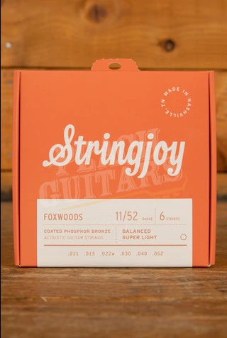 Stringjoy Foxwoods Coated Phosphor Bronze Acoustic Guitar Strings - Super Light 11-52