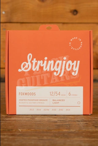 Stringjoy Foxwoods Coated Phosphor Bronze Acoustic Guitar Strings - Light 12-54