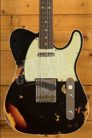 Fender Custom Shop LTD '60 Tele Custom Heavy Relic Aged Black over Chocolate 3TSB