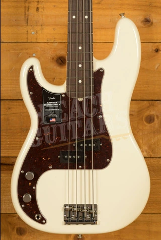 Fender American Professional II Precision Bass Left-Handed - Rosewood - Olympic White