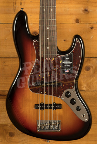 Fender American Professional II Jazz Bass V | Rosewood - 3-Colour Sunburst
