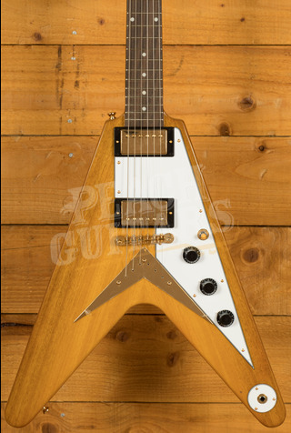 Epiphone Inspired By Gibson Custom 1958 Korina Flying V | Aged Natural - White Pickguard