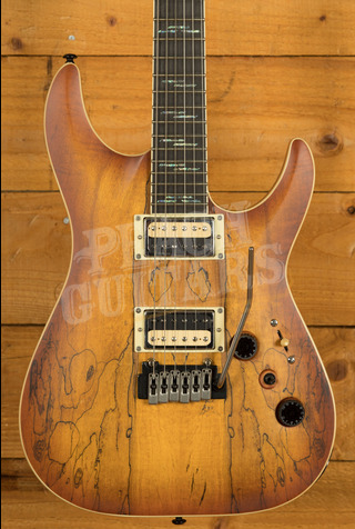 Schecter C-1 Exotic Spalted Maple | Satin Natural Vintage Burst