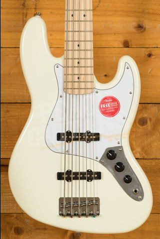 Squier Affinity Series Jazz Bass V | Maple - Olympic White