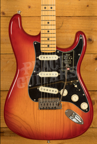 Fender American Ultra Luxe Stratocaster | Maple - Plasma Red Burst