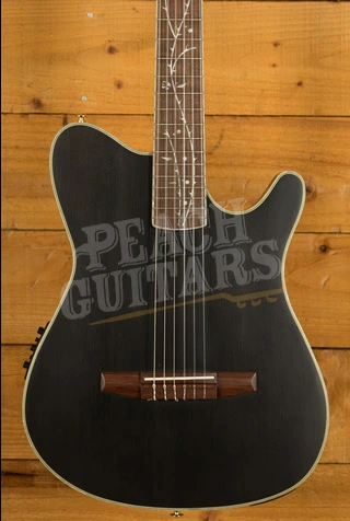 Ibanez TOD10N Tim Henson Solid-Top Cutaway Nylon Guitar - Transparent Black Flat