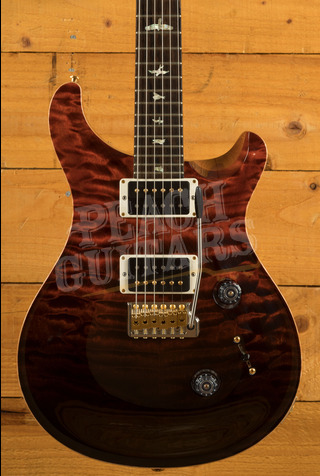 PRS Wood Library Custom 24 Quilt | Fire Red to Grey Black Fade - 10 Top - Used