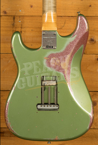 Fender Limited '64 Special Strat Relic - Aged Sage Green Metallic Over Champagne Sparkle - Used