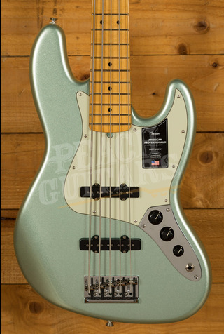 Fender American Professional II Jazz Bass V | 5-String - Maple - Mystic Surf Green