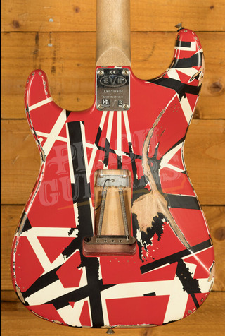 EVH Striped Series Frankenstein Frankie | Red w/Black Stripes Relic