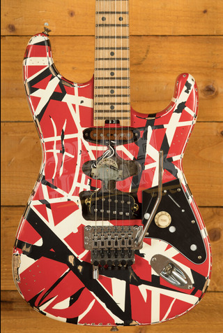 EVH Striped Series Frankenstein Frankie | Red w/Black Stripes Relic