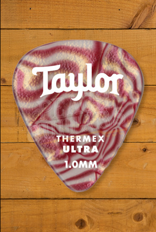 Taylor TaylorWare | Premium 351 Thermex Ultra Guitar Picks - Ruby Swirl - 1.25mm - 6 Pack