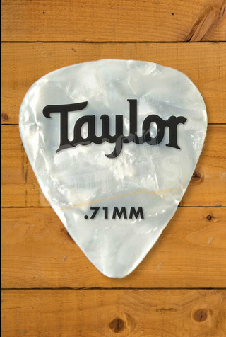 Taylor TaylorWare | Celluloid 351 Guitar Picks - White Pearl - .71mm - 12 Pack
