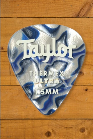 Taylor TaylorWare Premium 351 Thermex Ultra Guitar Pick - Blue Swirl - 1.50mm - 6-Pack