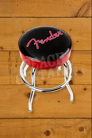 Fender Black & Red Sparkle Logo Barstool - 24