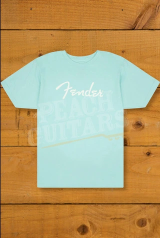 Fender Spaghetti Logo T-Shirt - Daphne Blue - Small