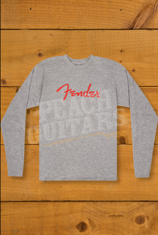 Fender Accessories | Spaghetti Logo L/S T-Shirt - Heather Grey