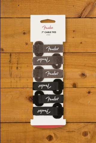 Fender 7" Cable Ties - 6-Pack - Black & Brown